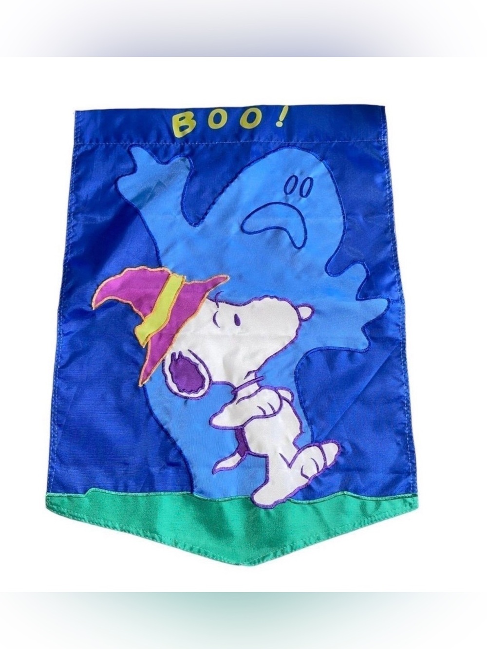 Vintage Snoopy Peanuts Flag Boo Halloween